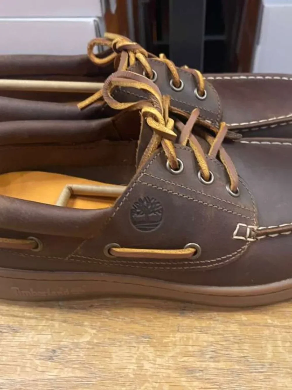 TIMBERLAND MEN'S PORTOFINO PIER BOAT SHOES TAUPE FULL GRAIN A6CXM-EN4 ALL SIZES